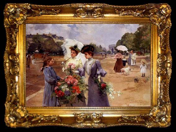 framed  Louis Marie de Schryver Boulogne Avenue, ta009-2